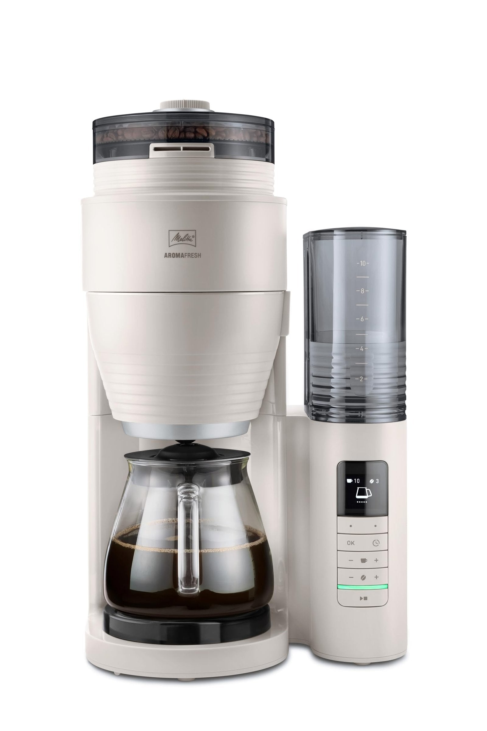 Melitta AromaFresh Therm Pro X Coffee Machine with Grinder, Filter Coffee Machine with Thermal Jug and Removable Water Tank, for up to 8 Cups of Coffee, Black