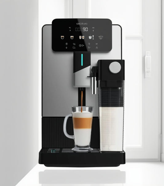 Cecotec Espresso Machine Super Automatic Cremmaet Latte Item 1500 W, 19 Bar, Thermoblock, 6 Drinks, 150 g Coffee Container, Cone Grinder, Automatic Cleaning, 1.1 L Water and 400 ml Milk Container