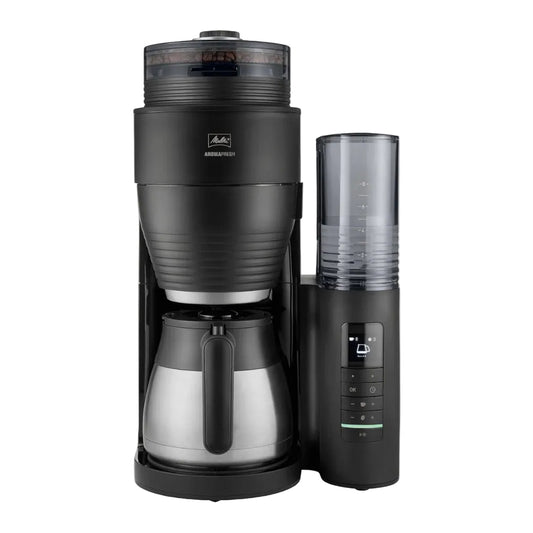 Melitta AromaFresh Therm Pro X Coffee Machine with Grinder, Filter Coffee Machine with Thermal Jug and Removable Water Tank, for up to 8 Cups of Coffee, Black